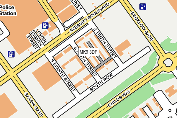 MK9 3DF map - OS OpenMap – Local (Ordnance Survey)
