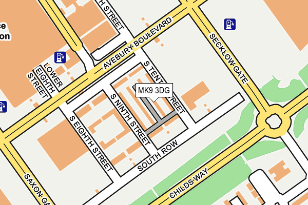 MK9 3DG map - OS OpenMap – Local (Ordnance Survey)