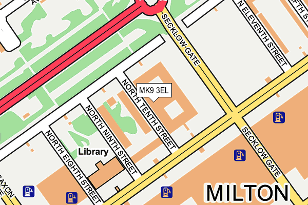 MK9 3EL map - OS OpenMap – Local (Ordnance Survey)
