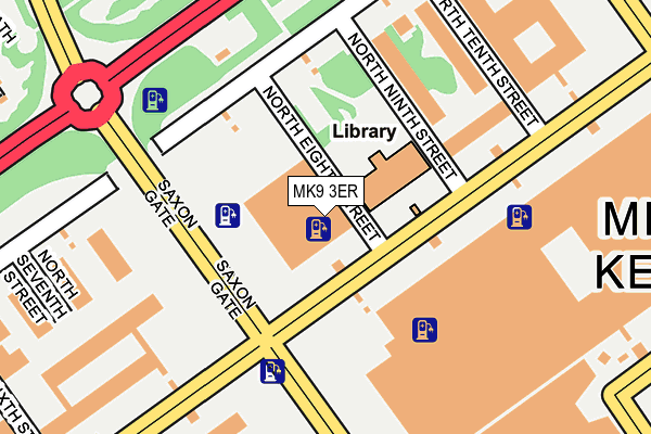 MK9 3ER map - OS OpenMap – Local (Ordnance Survey)