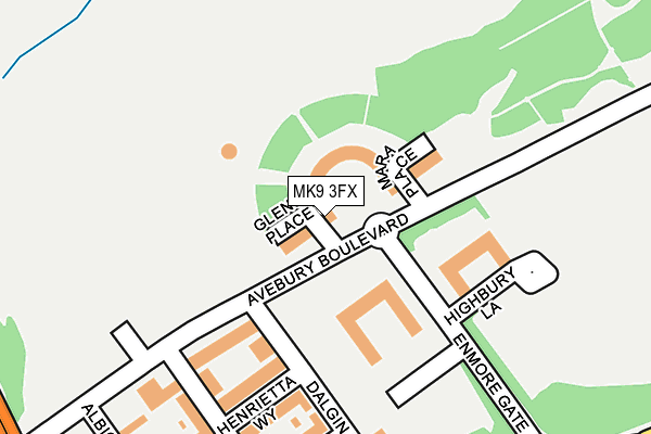 MK9 3FX map - OS OpenMap – Local (Ordnance Survey)