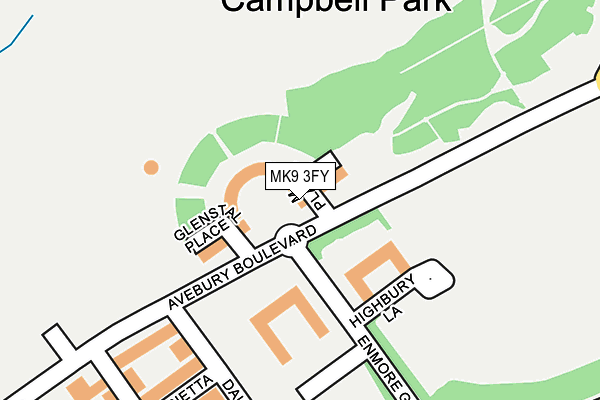 MK9 3FY map - OS OpenMap – Local (Ordnance Survey)