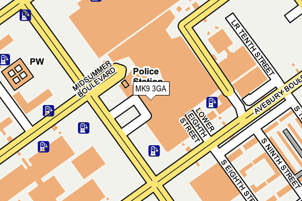 MK9 3GA map - OS OpenMap – Local (Ordnance Survey)