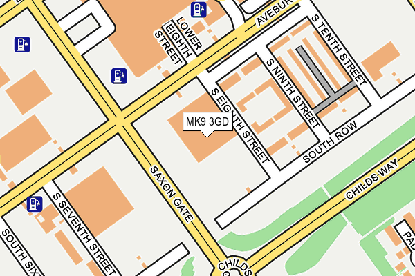 MK9 3GD map - OS OpenMap – Local (Ordnance Survey)