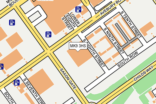 MK9 3HS map - OS OpenMap – Local (Ordnance Survey)