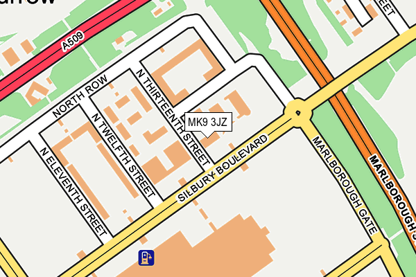 MK9 3JZ map - OS OpenMap – Local (Ordnance Survey)