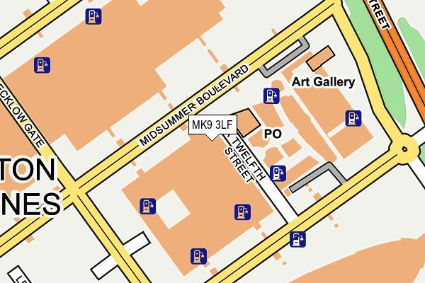 MK9 3LF map - OS OpenMap – Local (Ordnance Survey)