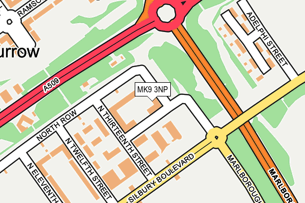 MK9 3NP map - OS OpenMap – Local (Ordnance Survey)