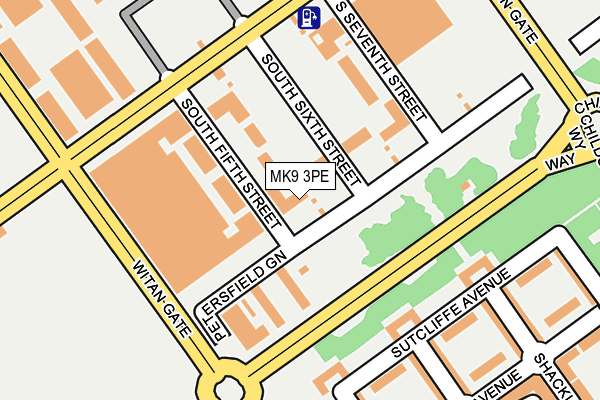 MK9 3PE map - OS OpenMap – Local (Ordnance Survey)