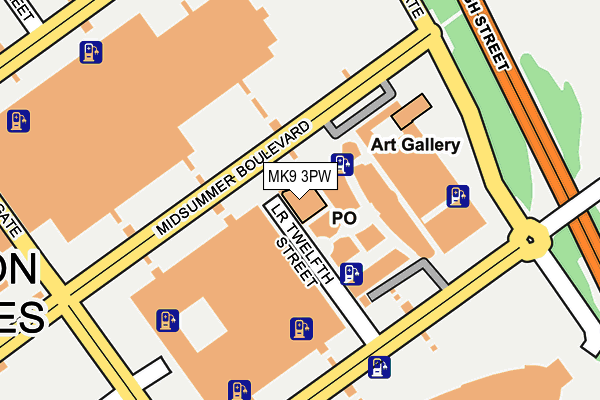 MK9 3PW map - OS OpenMap – Local (Ordnance Survey)