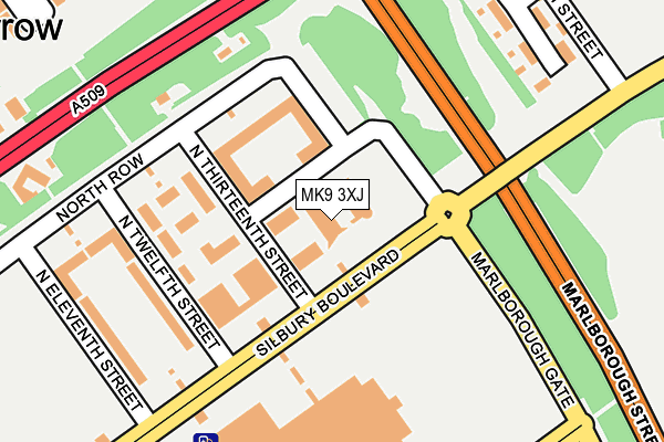 MK9 3XJ map - OS OpenMap – Local (Ordnance Survey)