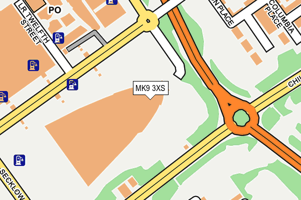 MK9 3XS map - OS OpenMap – Local (Ordnance Survey)