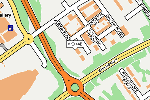 MK9 4AB map - OS OpenMap – Local (Ordnance Survey)