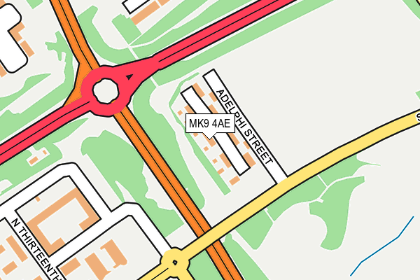 MK9 4AE map - OS OpenMap – Local (Ordnance Survey)