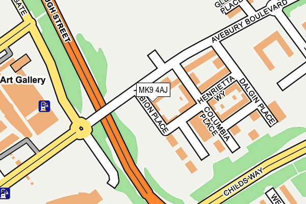 MK9 4AJ map - OS OpenMap – Local (Ordnance Survey)