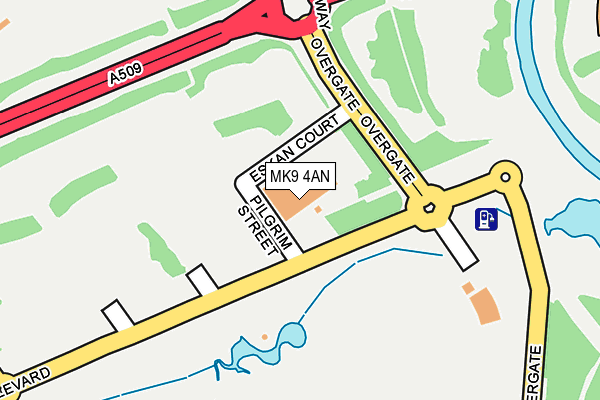 MK9 4AN map - OS OpenMap – Local (Ordnance Survey)