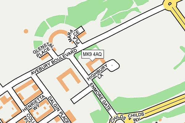 MK9 4AQ map - OS OpenMap – Local (Ordnance Survey)