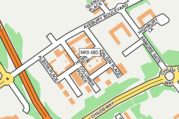 MK9 4BD map - OS OpenMap – Local (Ordnance Survey)