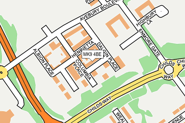 MK9 4BE map - OS OpenMap – Local (Ordnance Survey)