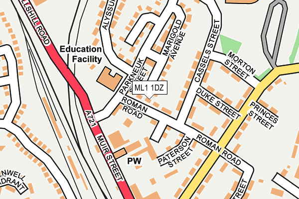 ML1 1DZ map - OS OpenMap – Local (Ordnance Survey)