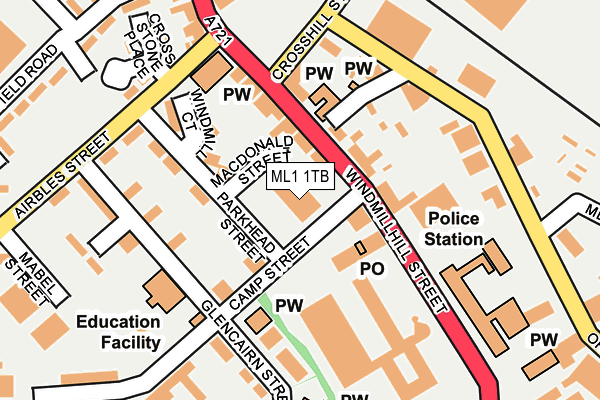 ML1 1TB map - OS OpenMap – Local (Ordnance Survey)