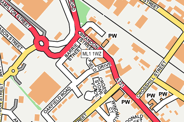 ML1 1WZ map - OS OpenMap – Local (Ordnance Survey)