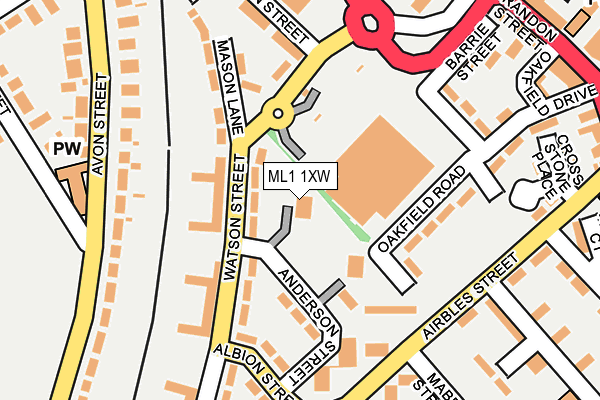 ML1 1XW map - OS OpenMap – Local (Ordnance Survey)