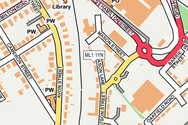 ML1 1YN map - OS OpenMap – Local (Ordnance Survey)