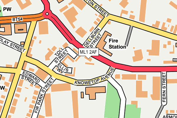 ML1 2AF map - OS OpenMap – Local (Ordnance Survey)