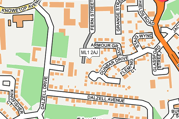ML1 2AJ map - OS OpenMap – Local (Ordnance Survey)