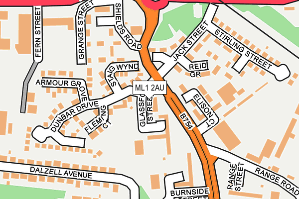 ML1 2AU map - OS OpenMap – Local (Ordnance Survey)