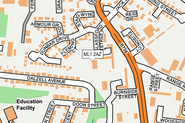 ML1 2AZ map - OS OpenMap – Local (Ordnance Survey)