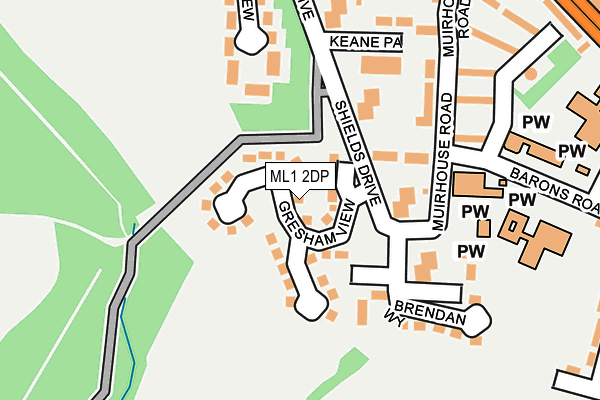 ML1 2DP map - OS OpenMap – Local (Ordnance Survey)