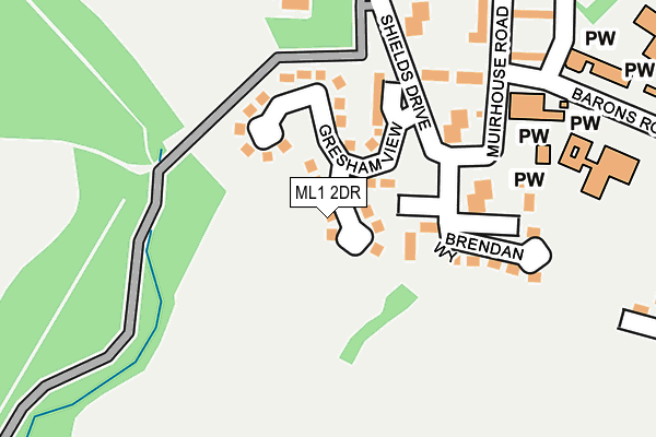ML1 2DR map - OS OpenMap – Local (Ordnance Survey)