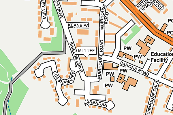 ML1 2EF map - OS OpenMap – Local (Ordnance Survey)