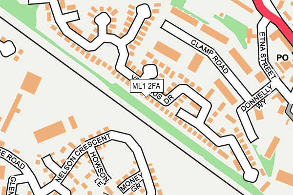 ML1 2FA map - OS OpenMap – Local (Ordnance Survey)