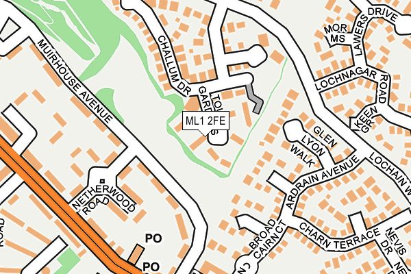ML1 2FE map - OS OpenMap – Local (Ordnance Survey)