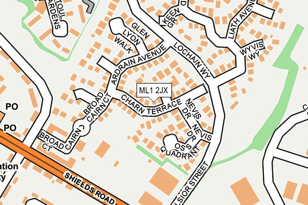 ML1 2JX map - OS OpenMap – Local (Ordnance Survey)