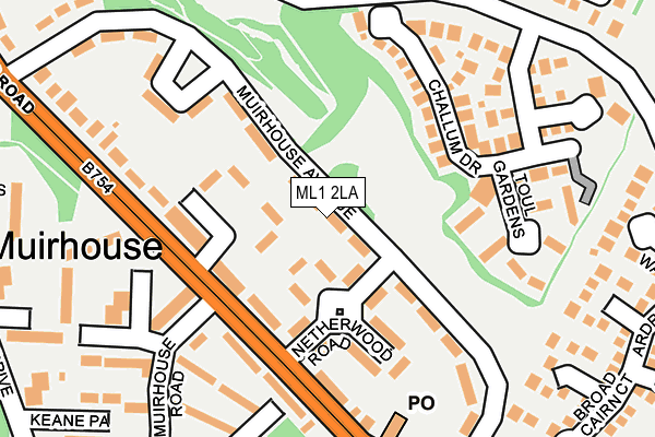 ML1 2LA map - OS OpenMap – Local (Ordnance Survey)