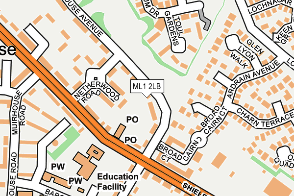 ML1 2LB map - OS OpenMap – Local (Ordnance Survey)