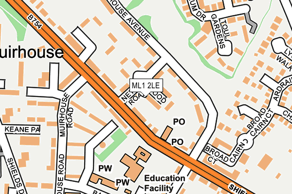 ML1 2LE map - OS OpenMap – Local (Ordnance Survey)
