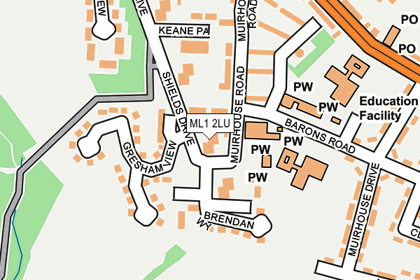 ML1 2LU map - OS OpenMap – Local (Ordnance Survey)