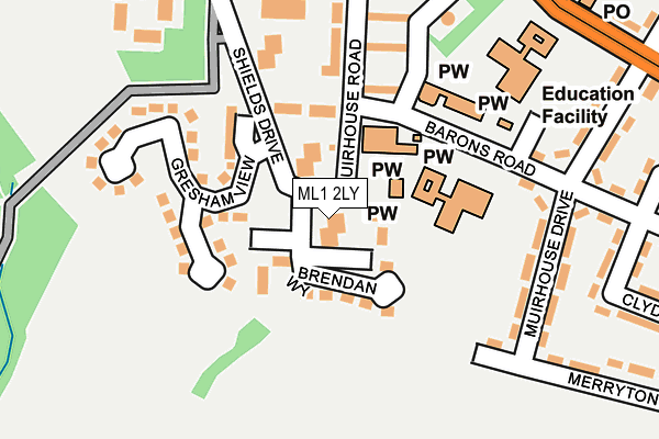 ML1 2LY map - OS OpenMap – Local (Ordnance Survey)