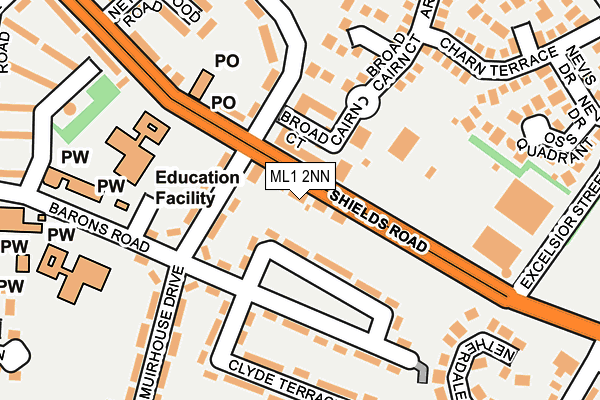 ML1 2NN map - OS OpenMap – Local (Ordnance Survey)