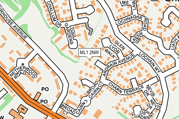 ML1 2NW map - OS OpenMap – Local (Ordnance Survey)