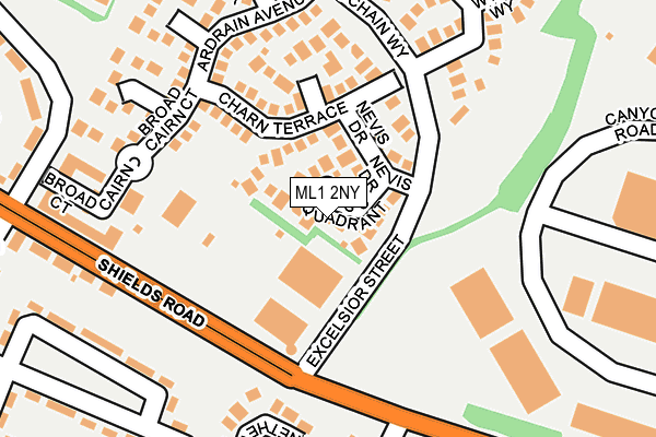 ML1 2NY map - OS OpenMap – Local (Ordnance Survey)