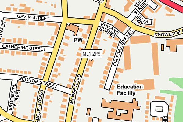 Map of ADAMS (MOTHERWELL) PROPERTIES LIMITED at local scale