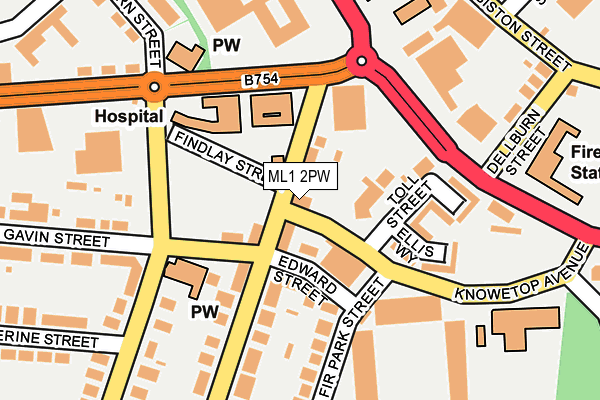 ML1 2PW map - OS OpenMap – Local (Ordnance Survey)