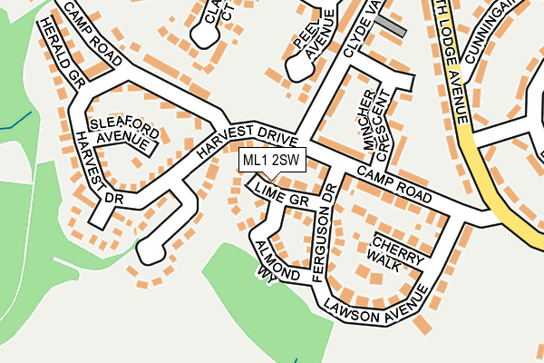 ML1 2SW map - OS OpenMap – Local (Ordnance Survey)