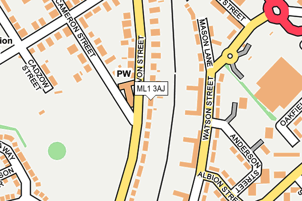 ML1 3AJ map - OS OpenMap – Local (Ordnance Survey)